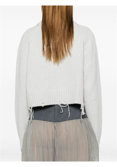 maglione damage cropped donna grigio LOW CLASSIC | LW253KN050147